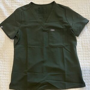 Figs Hunter Green V-Neck Scrub Top